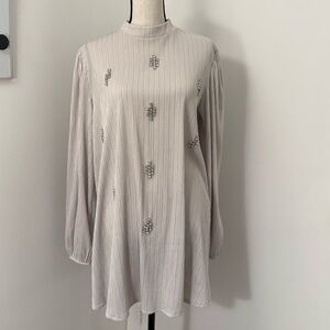 Elegant Cream Embellished Women's Dress/Tunic
